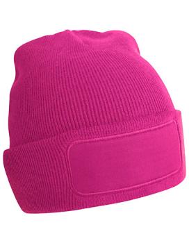Patch-Beanie mit viereckigem Patch - verschiedene Farben - Gr. Onesize